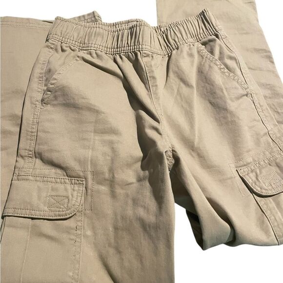 The Childrens Place Kids Elastic Waist Cargo Pants - Navy and Tan new size 10 - Picture 2 of 3